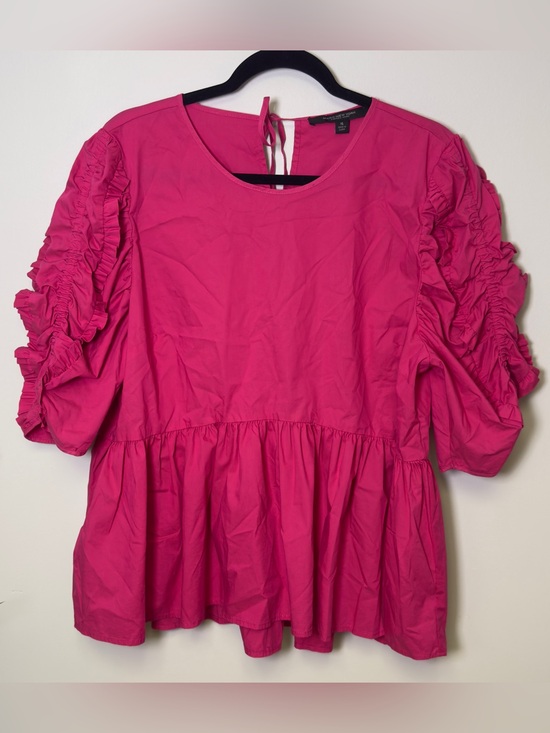 Marc New York Tops - Marc New York Fuchsia Pink Ruffle Sleeve Peasant Top Women’s Size XL